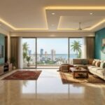 Modern 2BHK Living Room Interior Design Navi Mumbai 2026.