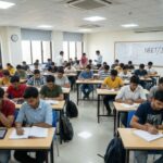 Students studying in a modern coaching classroom in Navi Mumbai.