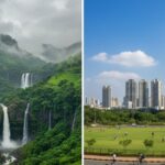 Navi Mumbai seasonal comparison monsoon green waterfalls winter clear sky outdoor activities weather guide tourism