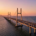 Atal Setu MTHL Mumbai Trans Harbour Link bridge aerial view
