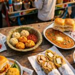 Navi Mumbai street food including vada pav momos and pav bhaji