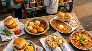 Navi Mumbai street food including vada pav momos and pav bhaji