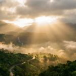 Scenic Sahyadri mountain landscape near Mumbai with lush green valleys and misty hills, a popular weekend getaway destination