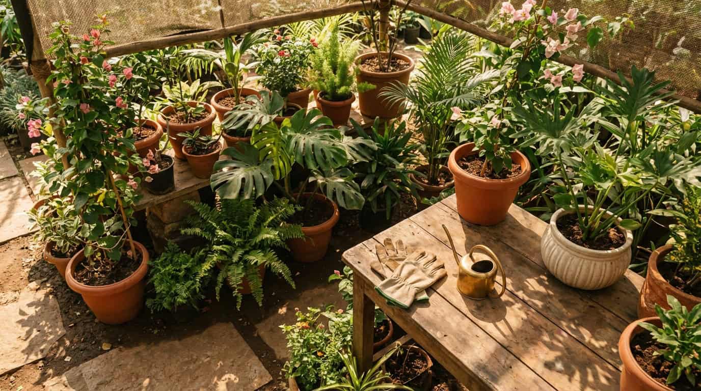 Collection of indoor and outdoor plants at a Navi Mumbai nursery and plant shop