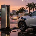 Electric vehicle charging at a public EV station in Navi Mumbai in 2026