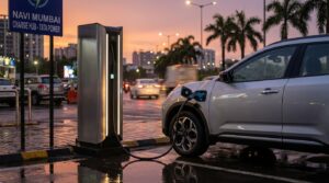 Electric vehicle charging at a public EV station in Navi Mumbai in 2026