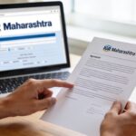 Landlord and tenant reviewing a rent agreement for online registration in Maharashtra