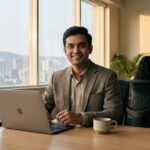 Young entrepreneur working at a coworking space while starting a business in Navi Mumbai