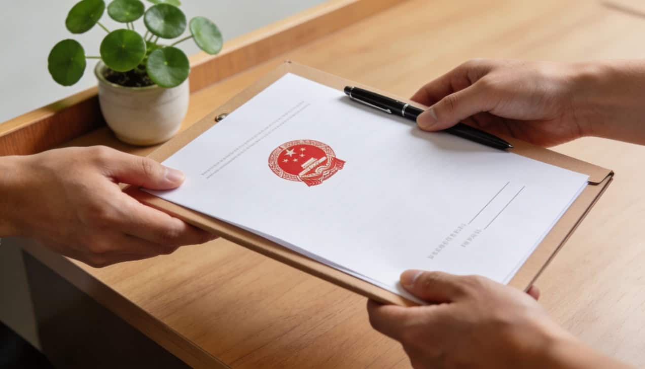 Property mutation documents being exchanged at a Navi Mumbai revenue office