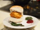 Vada pav, a popular Indian street food snack