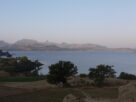 Arthur Lake at Bhandardara with hills in the background