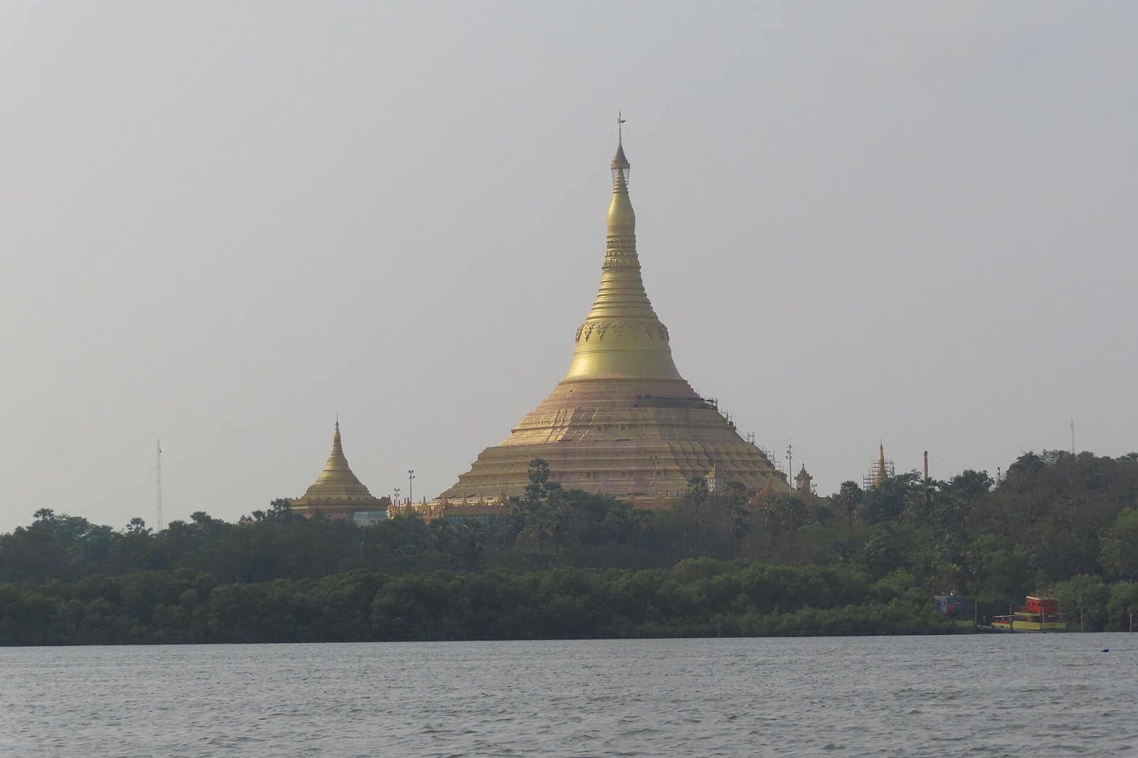 The golden dome of the Global Vipassana Pagoda at Gorai in Mumbai