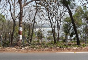 Kashid beach with the sea and a long sandy shoreline