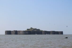 Murud-Janjira island fort rising from the sea off the Raigad coast