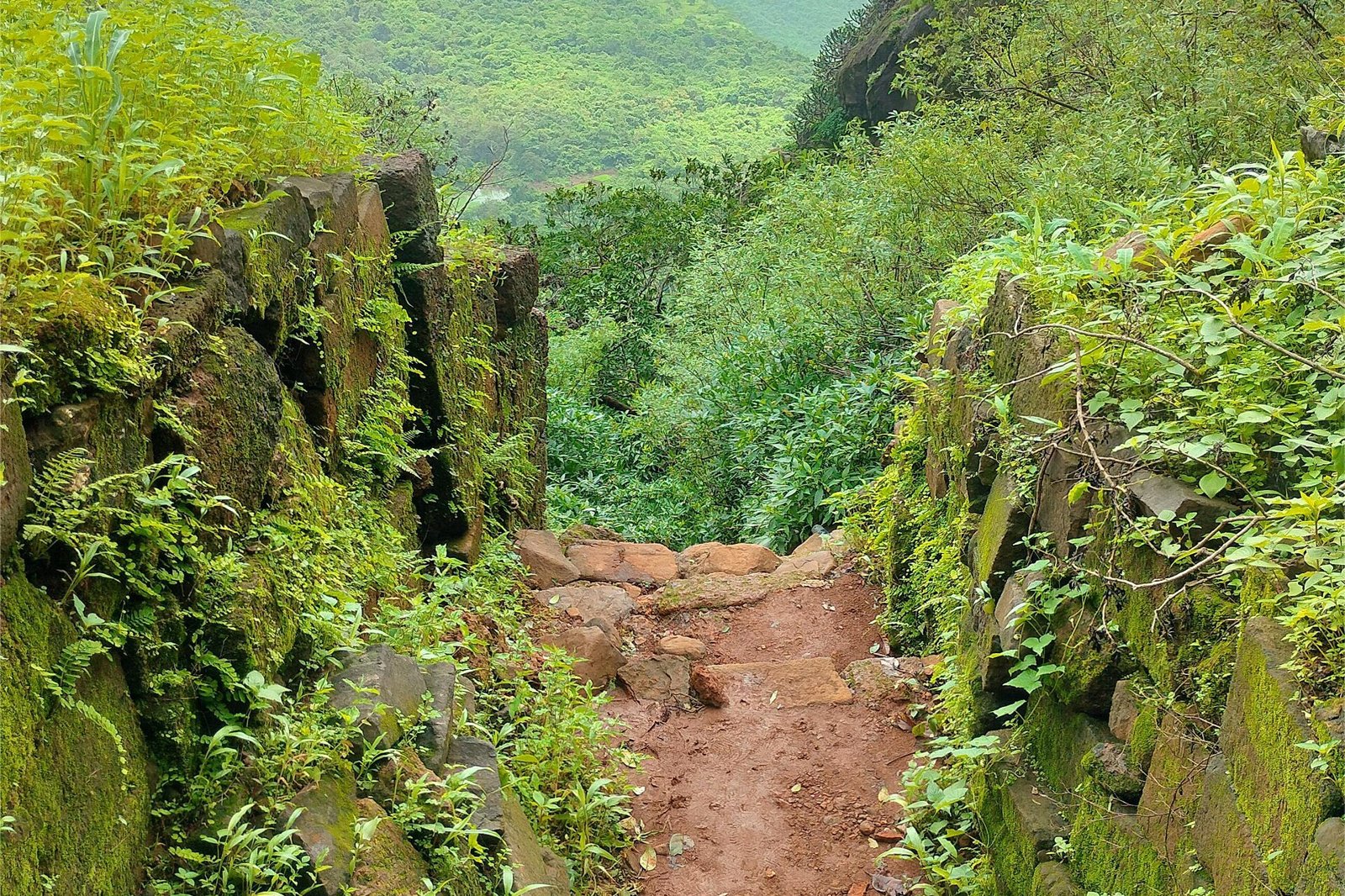 The main gate of Prabalgad fort in Raigad district