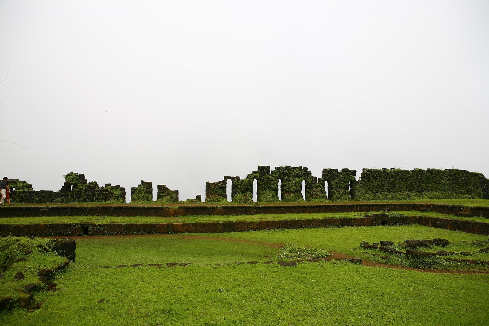 Plateau at the top of Raigad Fort in the Sahyadri hills
