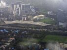 Aerial view of the CIDCO Exhibition Centre and surrounding buildings in Navi Mumbai