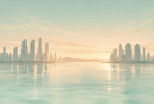Illustration of a planned city across the harbour from Mumbai, not an actual map